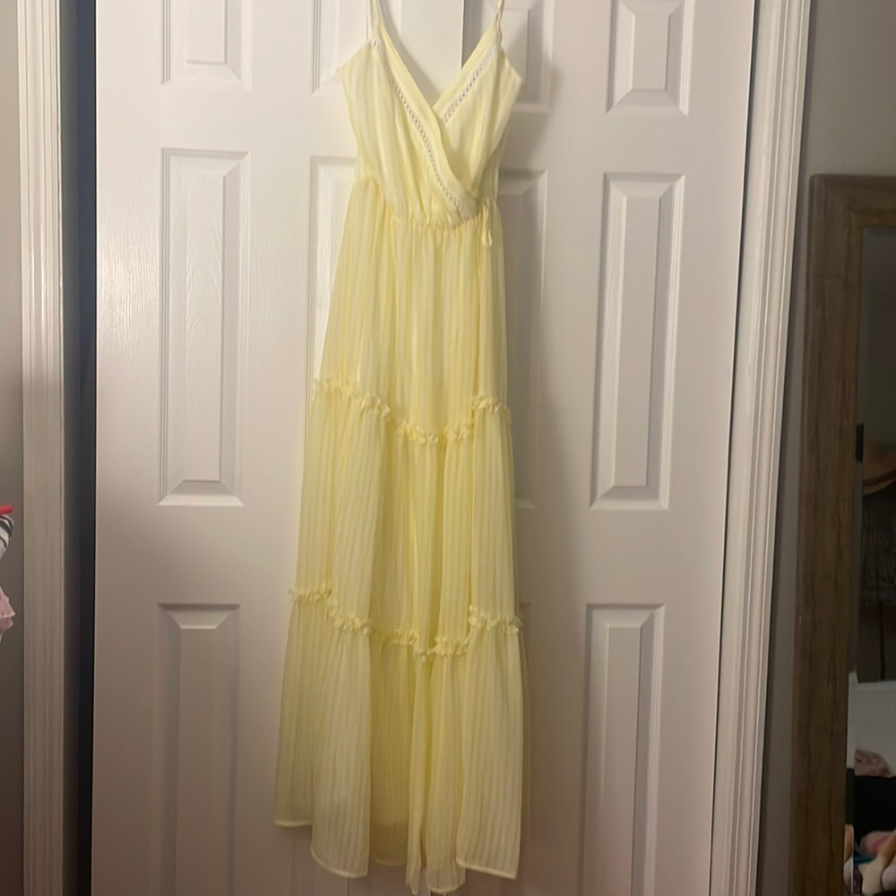 Living the Dream Yellow and White Stripe Maxi Dress